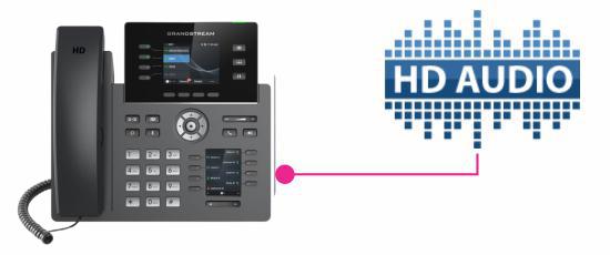 
<p>کیفیت صدای HD یکی از اولین انتظاراتی است که مشتریان از تلفن‌های شرکت گرنداستریم دارند. خوشبختانه این قابلیت در تلفن تحت شبکه GRP2614 هم لحاظ شده است. کافیست یک‌بار از طریق این تلفن به مکالمه بپردازید تا به خوبی متوجه کیفیت صدای عالی آن شوید. علاوه بر دهنی گوشی، کیفیت صدای اسپیکر و هدست هم در این دستگاه به صورت HD باقی می‌ماند. بنابراین اگر از طرفداران مکالمه بدون دخالت دست هستید، باید نگاه ویژه‌ای به تلفن گرنداستریم 2614 داشته باشید.</p>
